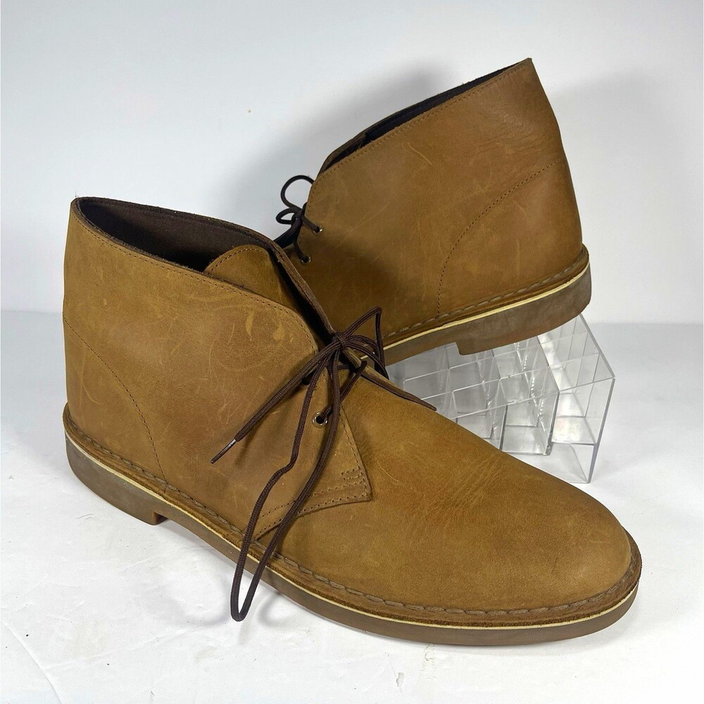 Clarks Men's Bushacre 2 Brown Leather Chukka Desert Boots Size 13 M (82286)